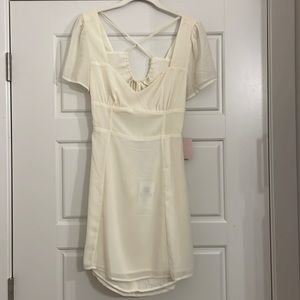 Harmony White Tie Back Dress